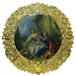 Панно Буше в стиле барокко в золотом оформлении