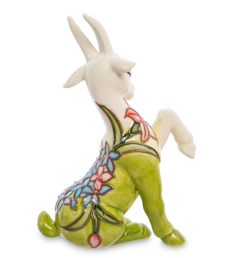 Статуэтка из фарфора Грациозная Коза с зелеными копытцами Pavone JP-71/30, оборотная сторона