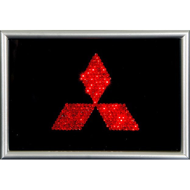 Картина Логотип Mitsubishi c кристаллами Swarovski