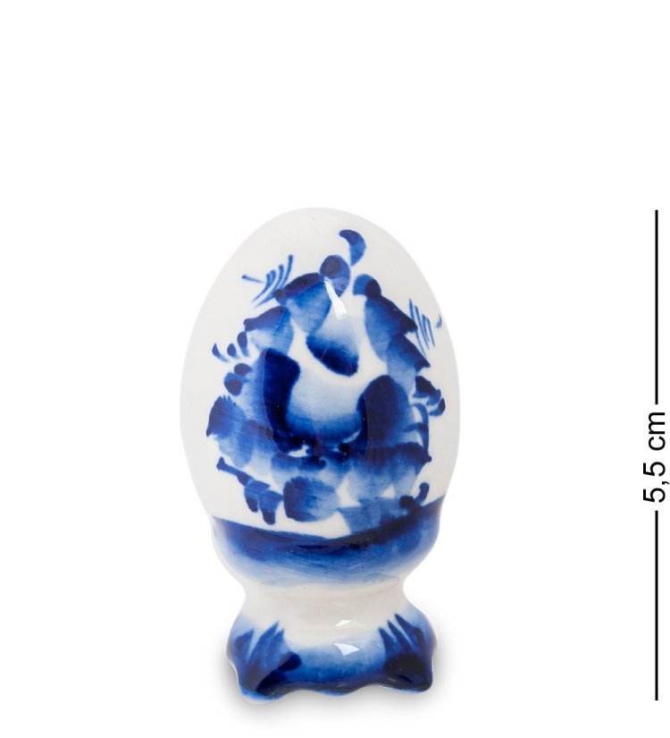 Статуэтка маленькое Пасхальное Яйцо Голубая гжель ГЛ-244, фотография с обратной стороны