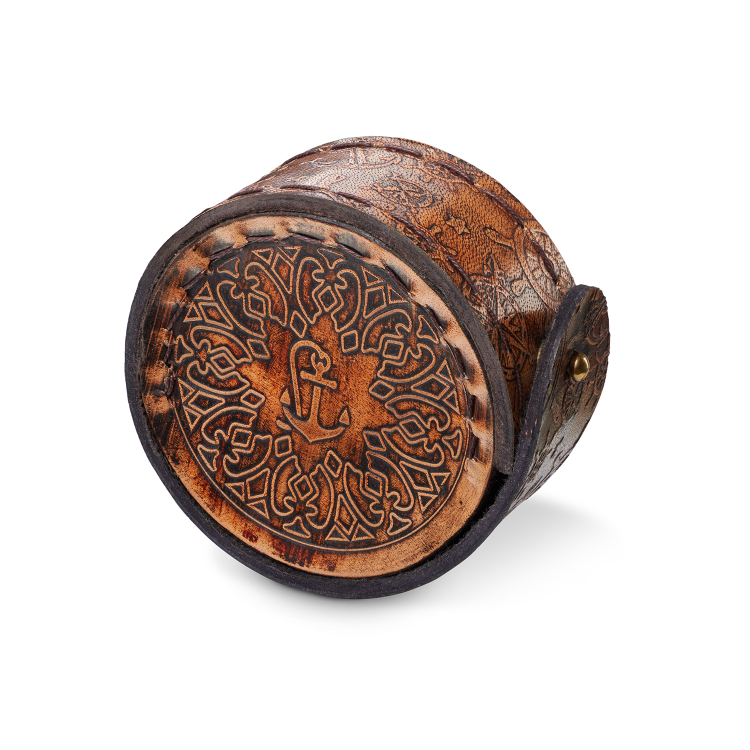 Компас магнитный с цепочкой в кожаном футляре МК-1743, футляр