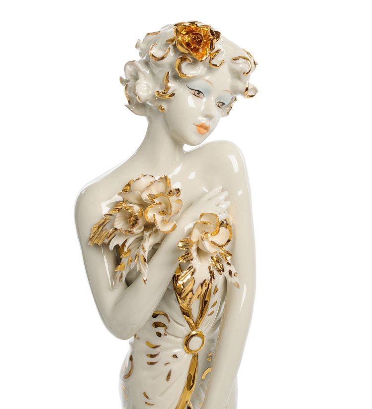 Статуэтка из керамики Дама с цветком Sabadin Vittorio SV- 27, фотография лица