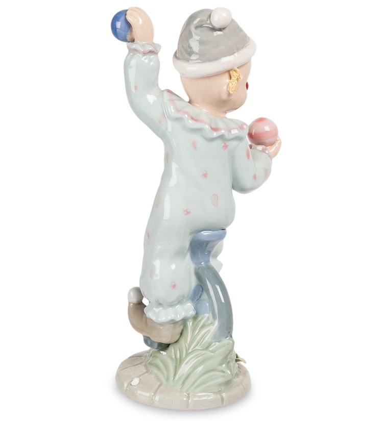 Статуэтка из фарфора Клоун на уницикле Pavone CMS-23/27, фотография со спины