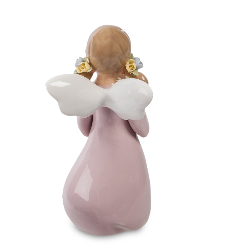 Статуэтка из фарфора Ангелочек девочка с кроликом Pavone CMS-11/ 7, фотография со спины