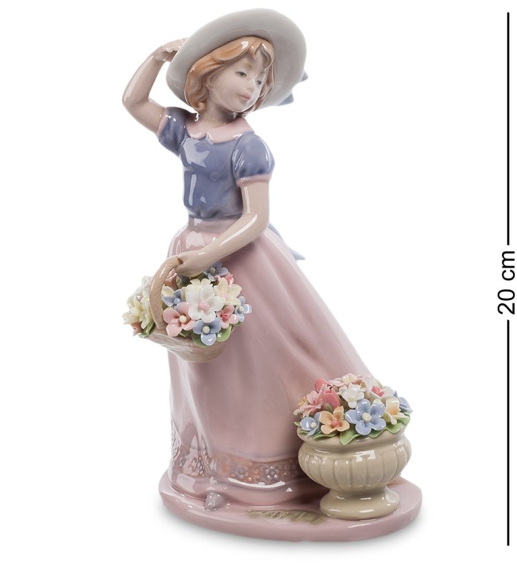 Статуэтка из фарфора Девушка у клумбы с цветами Pavone CMS-20/26