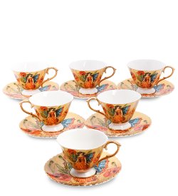 Чайный набор из фарфора на 6 персон Дольче Вита, желтый