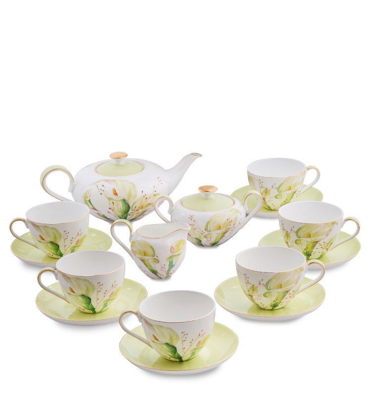 Чайный сервиз на 6 персон из фарфора Калла Pavone JK- 75