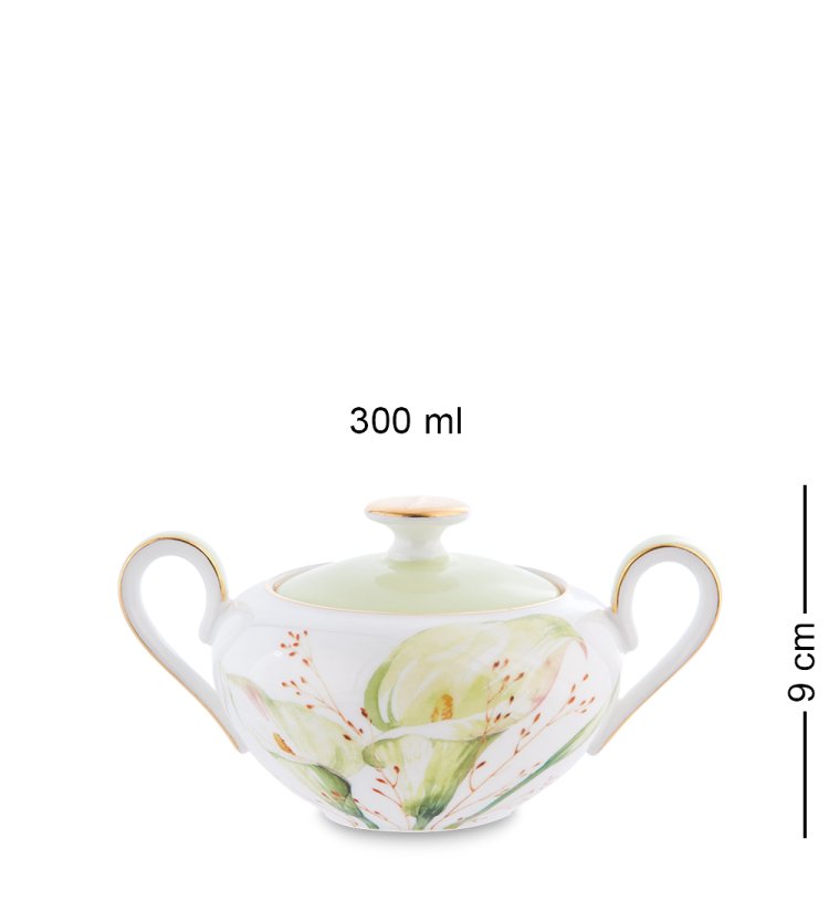 Чайный сервиз на 6 персон из фарфора Калла Pavone JK- 75, фотография сахарницы