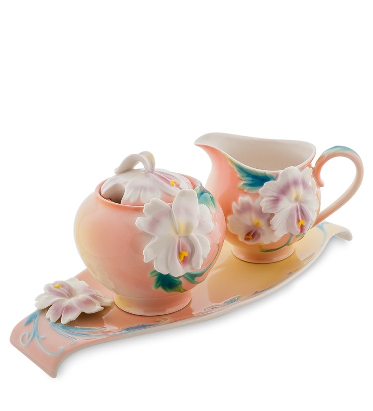 Набор сахарница и молочник из фарфора Сальпиглоссис Pavone FM-63/ 2