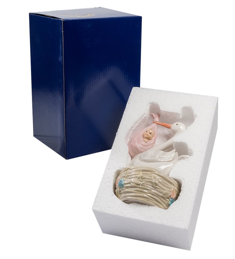 Музыкальная статуэтка Аист С Новорожденным Pavone CMS-15/ 8, фотография в упаковке
