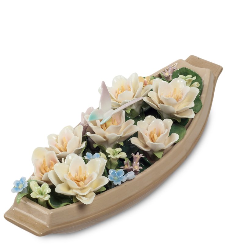 Керамическая Композиция Лодочка с цветами Pavone CMS-33/59, фотография сбоку