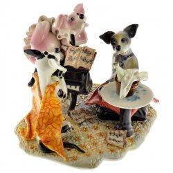 Фарфоровая статуэтка Собаки музыканты