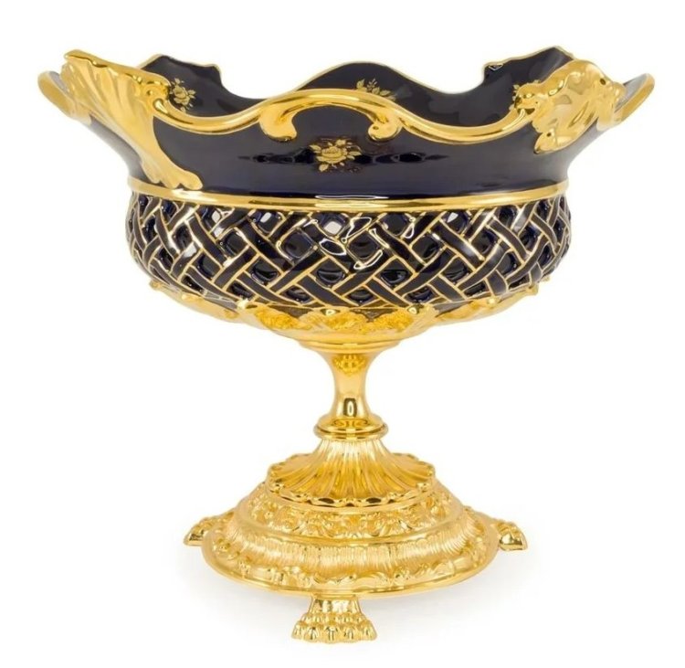 Ваза-чаша настольная коллекция Amante Blu Migliore De Luxe 26418 