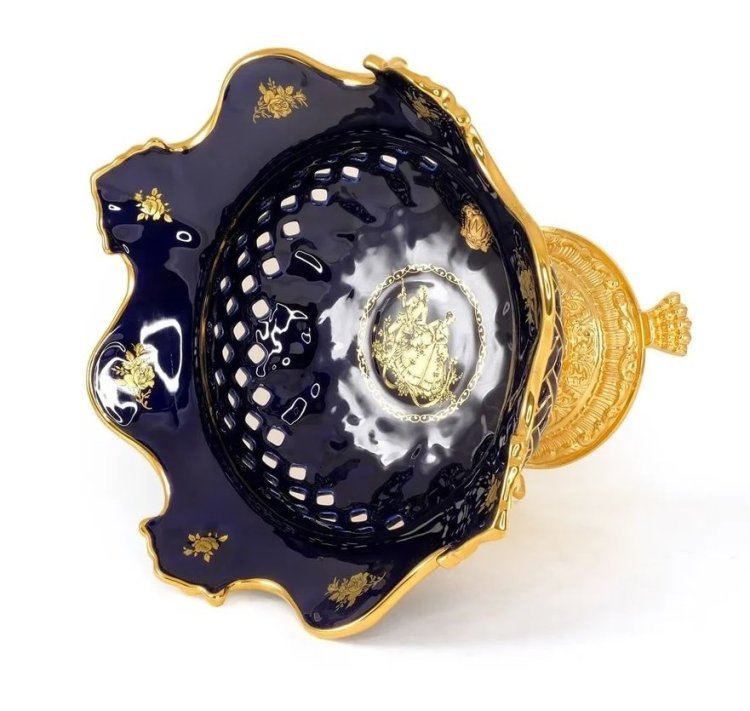 Ваза-чаша настольная коллекция Amante Blu Migliore De Luxe 26418, фотография сверху