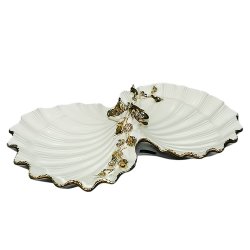 Менажница на 2 секции в виде Раковины с кристаллами