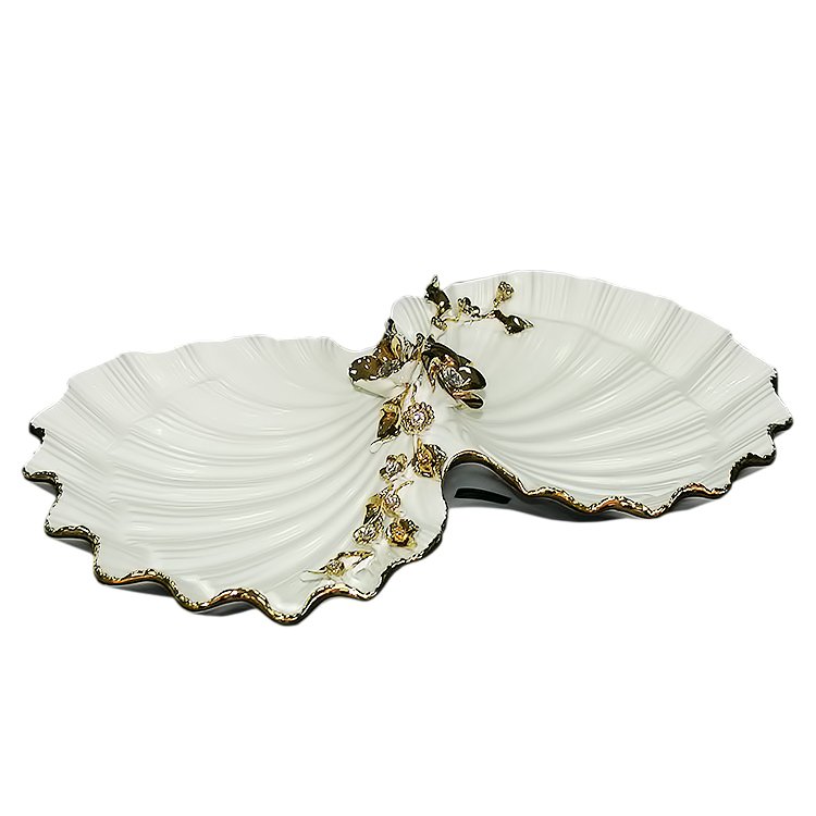 Менажница на 2 секции в виде Раковины с кристаллами Bruno Costenaro ST117/1-BO