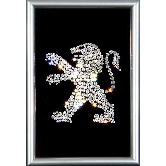 Картина Логотип Пежо c кристаллами Swarovski