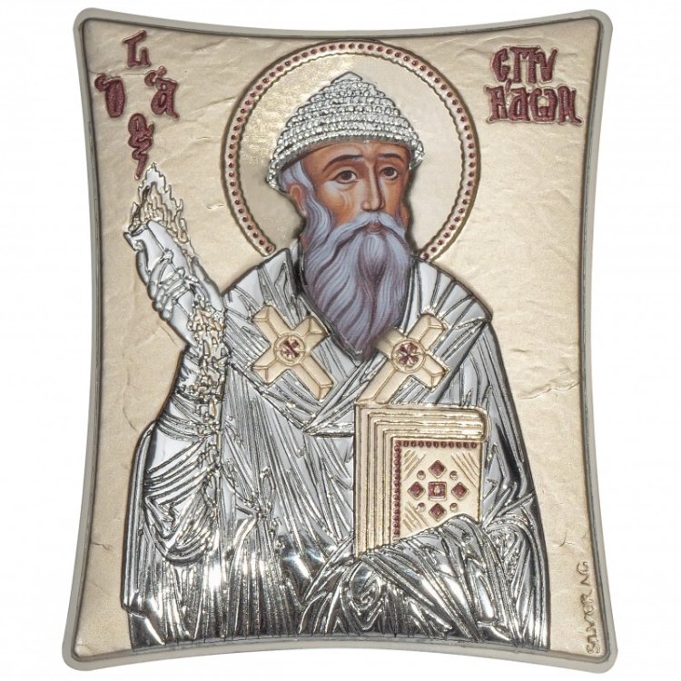 Икона Святой Спиридон в белой рамке, Размер 8x9 см Slevory 132TW2FWB