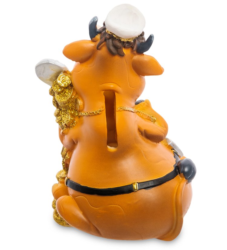 Копилка Бык Инспектор символ 2021 года AF-1006/2, фотография со спины