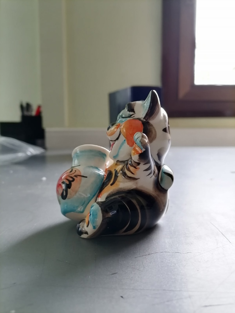 Подставка для зубочисток котик Цветная гжель ГЛ-158, фото со склада вид профиль