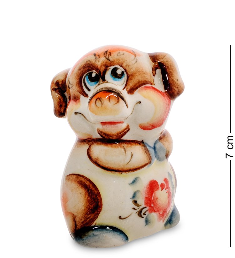 Статуэтка поросенок Цветная гжель ГЛ-477