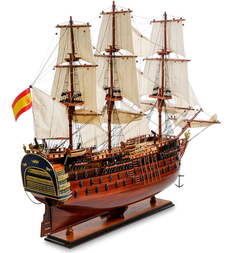 Модель испанского линейного корабля Santa Ana 1784 г. фото сзади