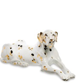 Статуэтка Белый Далматин с золотым декором