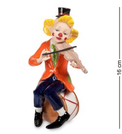 Статуэтка из фарфора Клоун со скрипкой на барабане