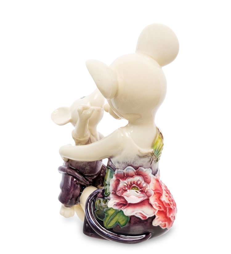 Статуэтка из фарфора Мышка с мышонком Pavone JP-121/11, фотография со спины