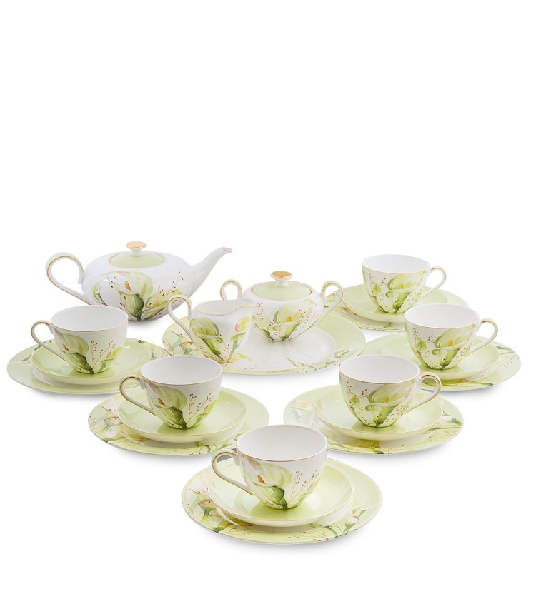 Чайный сервиз на 6 персон с тарелками Калла Pavone JK- 76