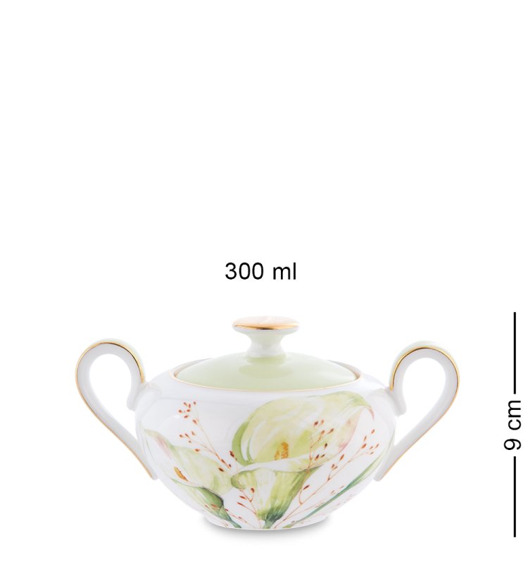 Чайный сервиз на 6 персон с тарелками Калла Pavone JK- 76, фотография сахарницы