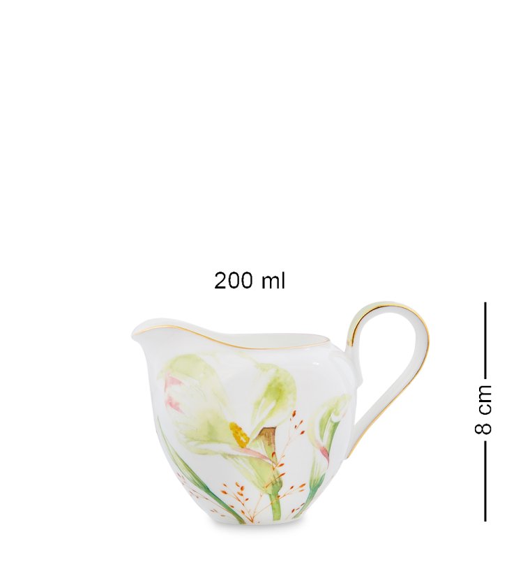 Чайный сервиз на 6 персон с тарелками Калла Pavone JK- 76, фотография молочника