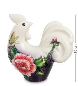 Статуэтка из фарфора Петух с цветком и бабочкой
