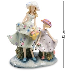 Фигурка из керамики Мама с дочкой