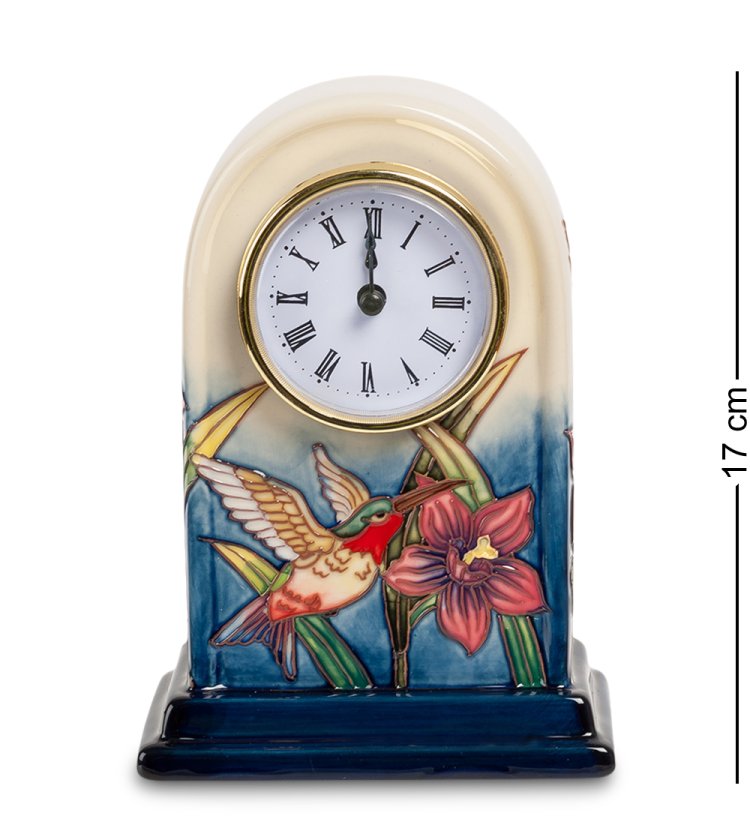 Часы из фарфора с цветами и птичкой Pavone JP-97/ 6