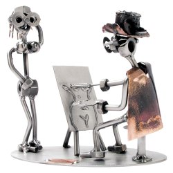 Художник с  натурщицей - Фигурка из металла