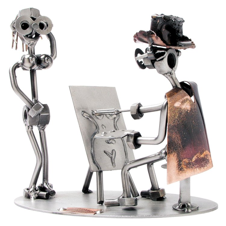 Фигурка из металла Художник с натурщицей 061 Hinz & Kunst