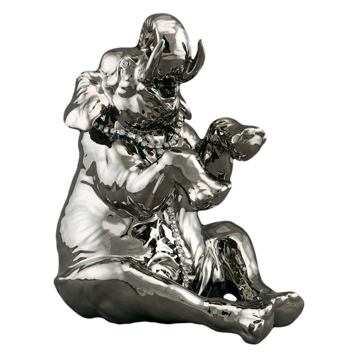 Статуэтка Сидящий платиновый слон