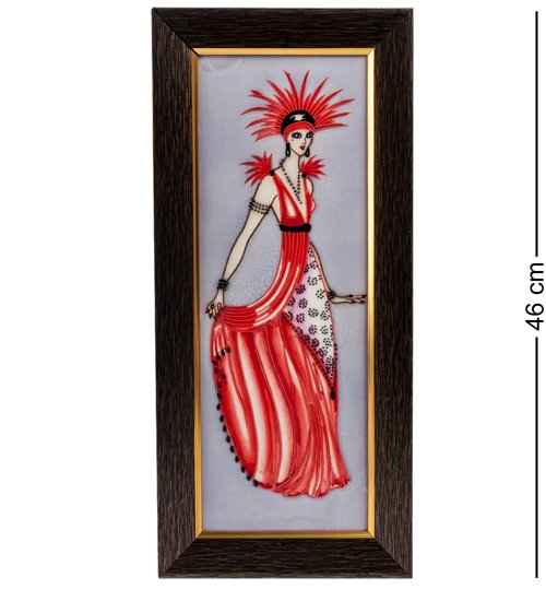 Картина из фарфора Дама в красном платье Pavone JP-38/18