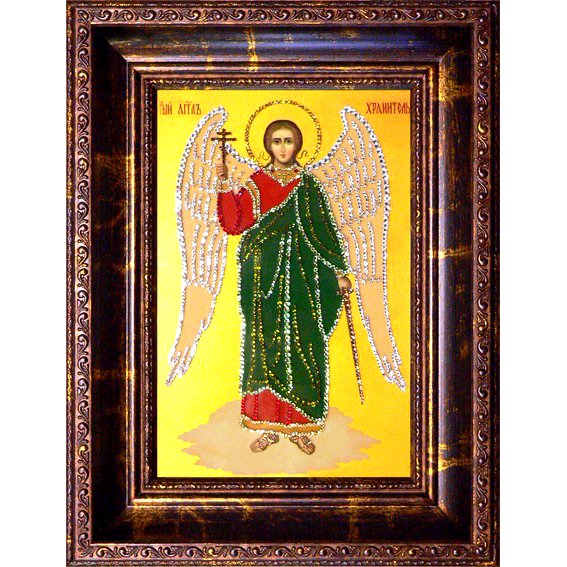 Икона с кристаллами Swarovski - Ангел-Хранитель