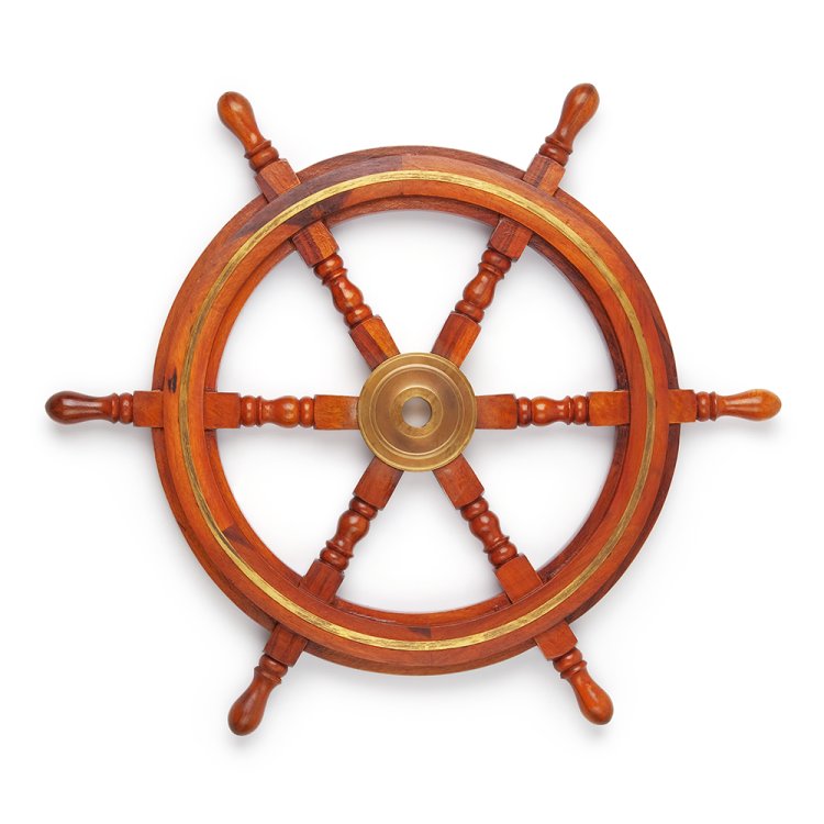 Штурвал корабля с декоративной вставкой, диаметр 60 см