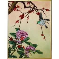 Картина Цветы счастья c кристаллами Swarovski