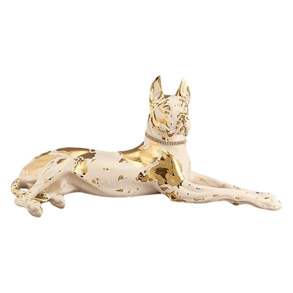 Статуэтка Лежащий дог Золотой