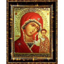 Икона с кристаллами Swarovski - Казанская Божья Матерь