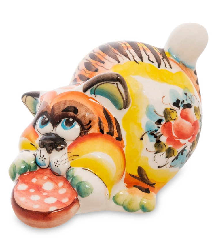 Фигурка Кот Злюка Цветная гжель ГЛ-171