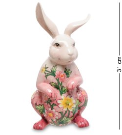 Статуэтка из фарфора Розовый Кролик в цветах