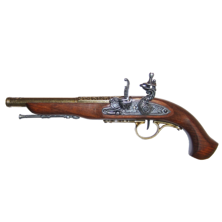 Макет Пистоля 18 века под левую руку, золотой декор Denix 1129-L