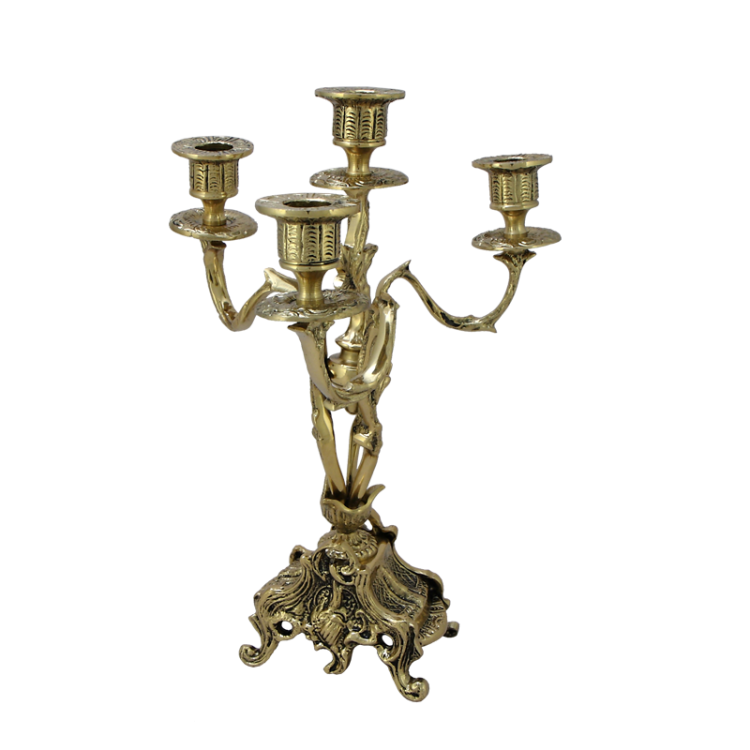 Бронзовые каминные часы с канделяюрами Кафедрал Ново Bello De Bronze BP-2708590-D, фотография канделябра