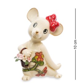 Статуэтка из фарфора Мышка с цветами