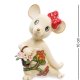 Статуэтка из фарфора Мышка с цветами Pavone JP-121/13